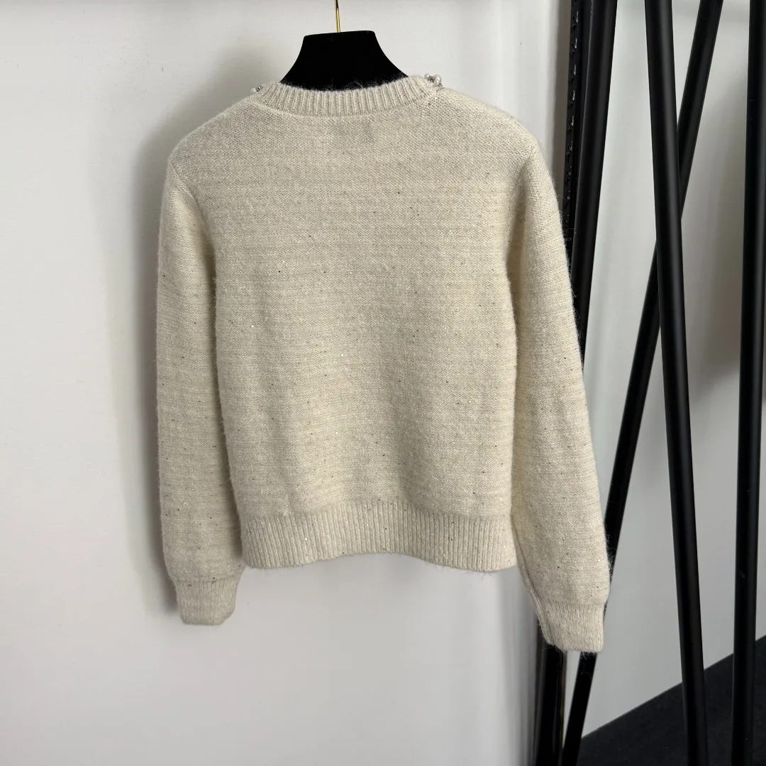 

25 Autumn/Winter New Women's New Product Retro Fashionable Style Hoodie Round Neck Cardigan Long Sleeve Sweater