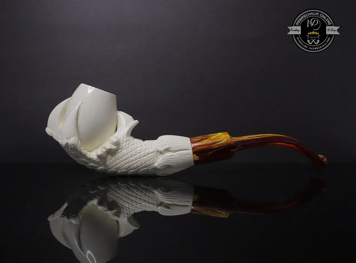 

Handmade Block Meerschaum Eagle Claw Pipe