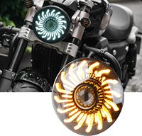 5-3/4 5.75 Inch Round LED Headlight Fits for Harley Davidson Dyna Street Bob Super Wide Glide with Lo/Hi Beam Project Headlight