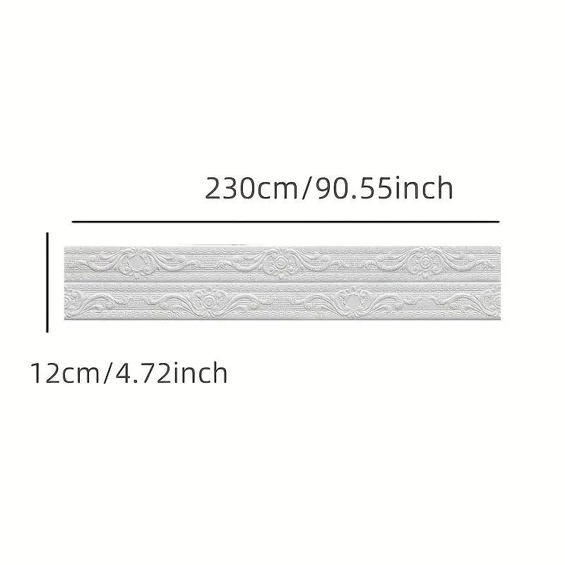 1PC 2.3m/90.55inch Wall Trim Line Skirting Border Self Adhesive Waterproof Baseboard Wallpaper Hallway Ceiling Decor Anti-collis