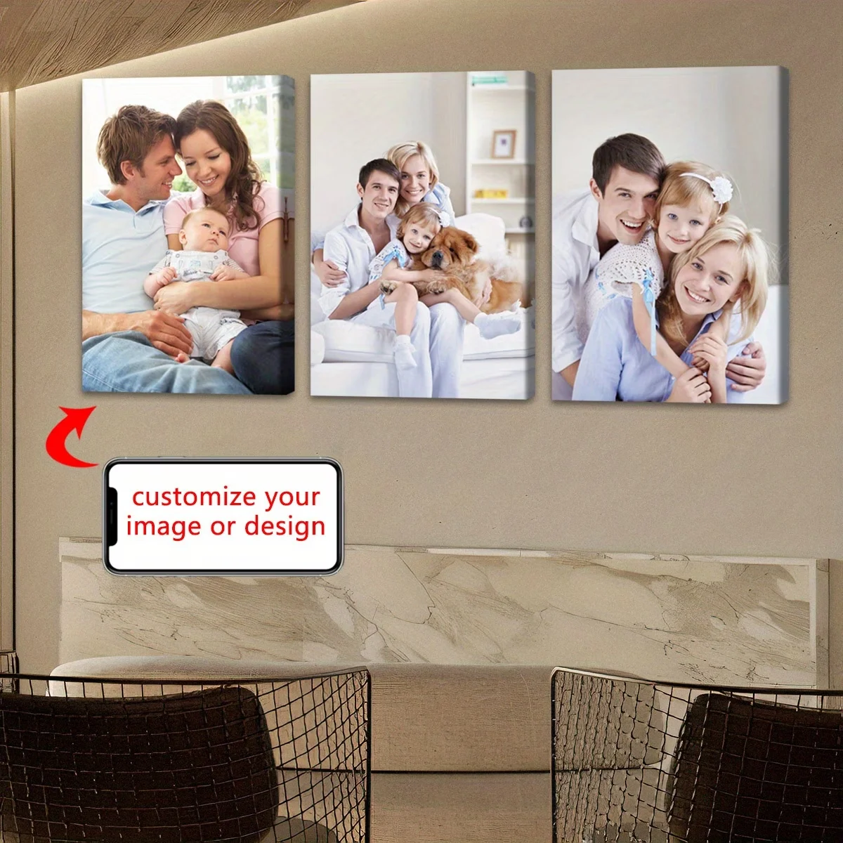 Tres Lienzos Personalizados: Diseños Exclusivos Para Capturar Recuerdos Entrenables De Familiares, Seres Queridos Y Amigos Cerca