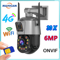 3G 4G SIM Camera IP WIFI Outdoor Dual Lens PTZ 36X Optical Zoom Ai Human Detect Surveillance Color Night Vision Wireless Dual