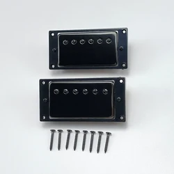 LP Humbucker Set Electric Guitar Pickup Neck Bridge Pickup Kit 50mm/52mm with Ring for LP Style Electric Guitar Black