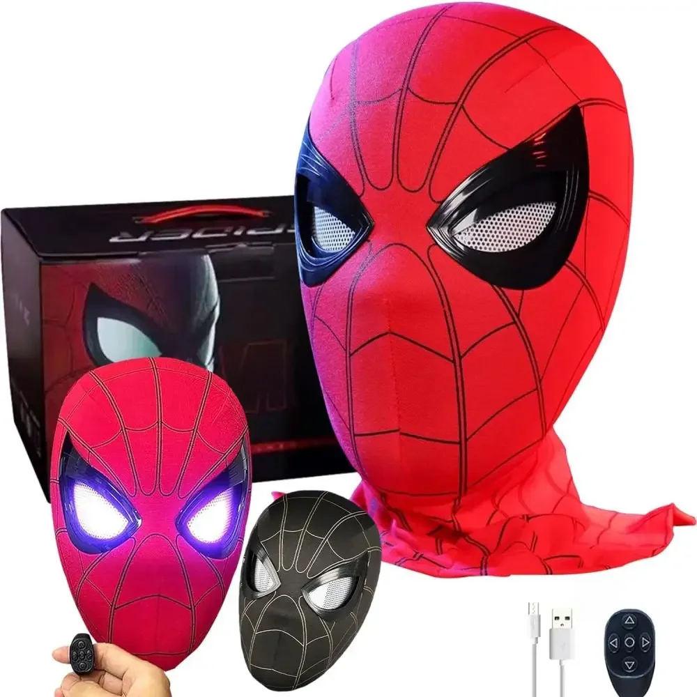 Spiderman Masker Ogen Beweegbare Afstandsbediening Peter Parker Spiderman speelgoed kinderen Halloween Cosplay Kostuum Masker Kerstcadeaus - afbeelding 2