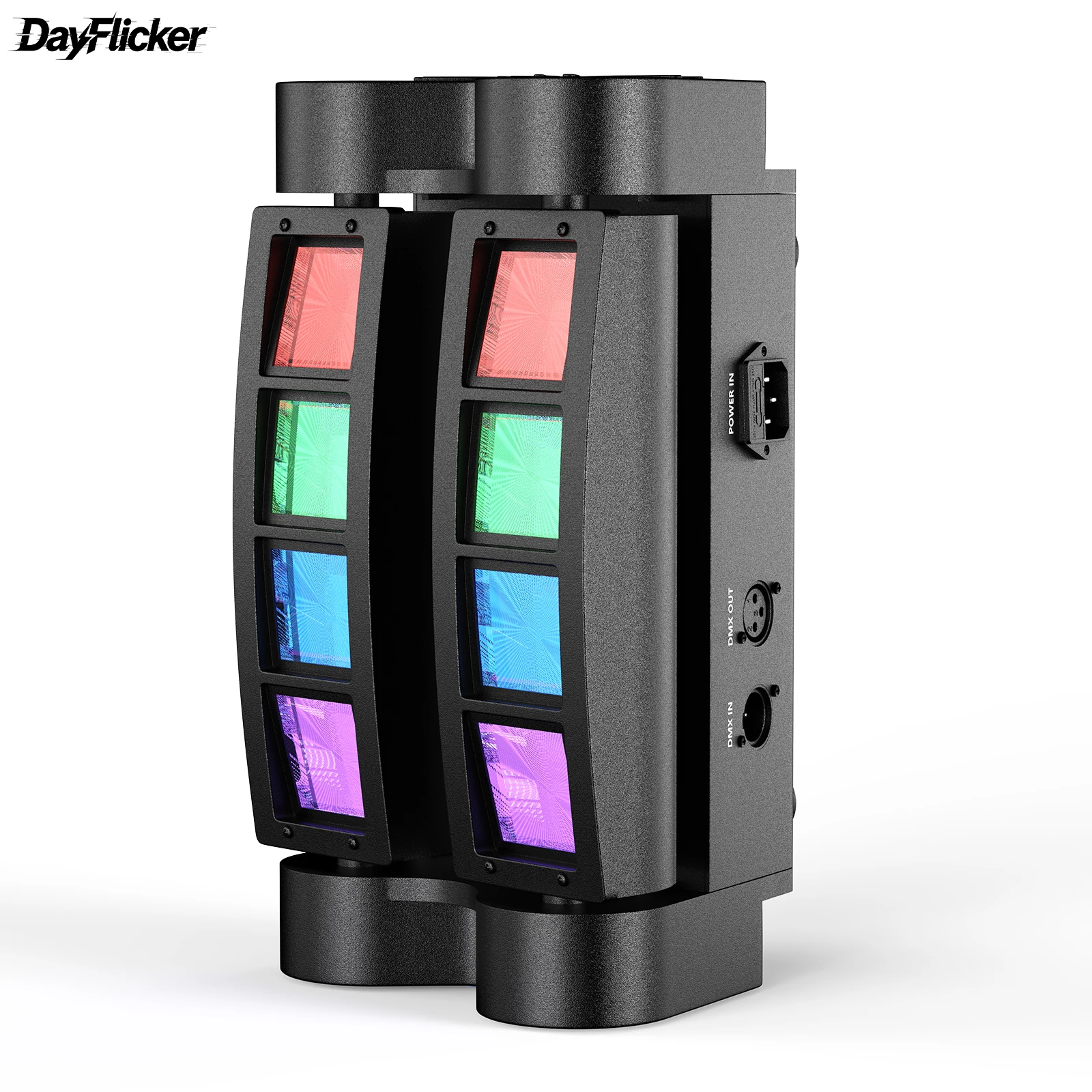 DayFlicker Mini Spider Light 80W RGBW Moving Head Light LED Spider Beam Stage Lighting DMX512 for KTV Disco Party DJ Wedding