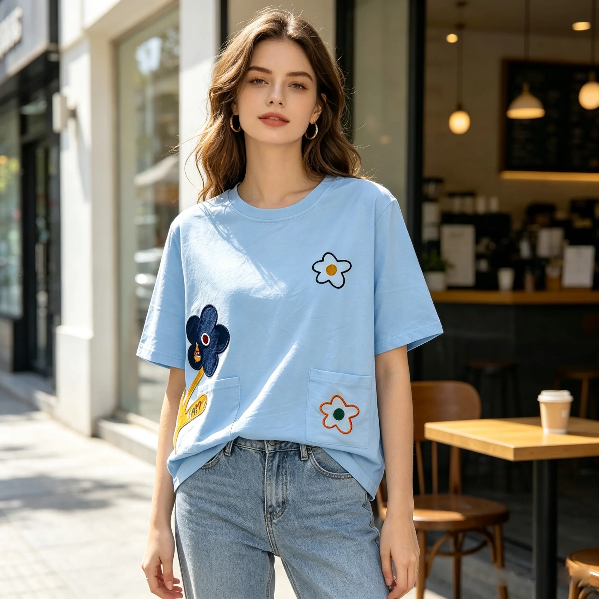 Women Loose Fit Flower Patch E - đánh giá và giá Embroidery Flower