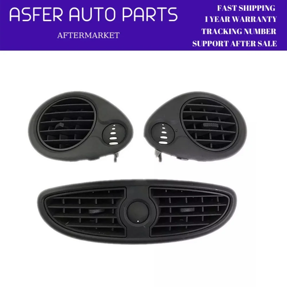 For Renault Clio 3 Bright Smoked Matte Black White Heating Ventilation Grille Diffuser Kit 3 Piece Set Car Track Trim 2006-2013