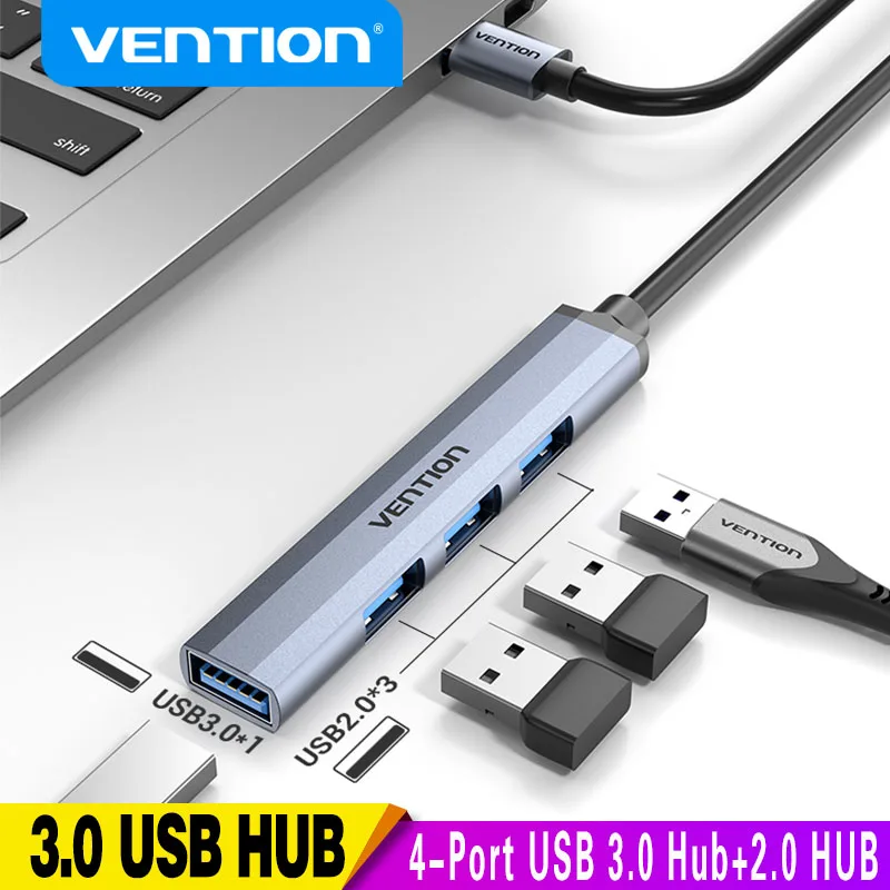 Vention 4-портовый концентратор USB 3,0 высокоскоростной usb-разветвитель для жестких дисков ноутбук ПК Компьютерные аксессуары флэш-накопитель Мышь Клавиатура