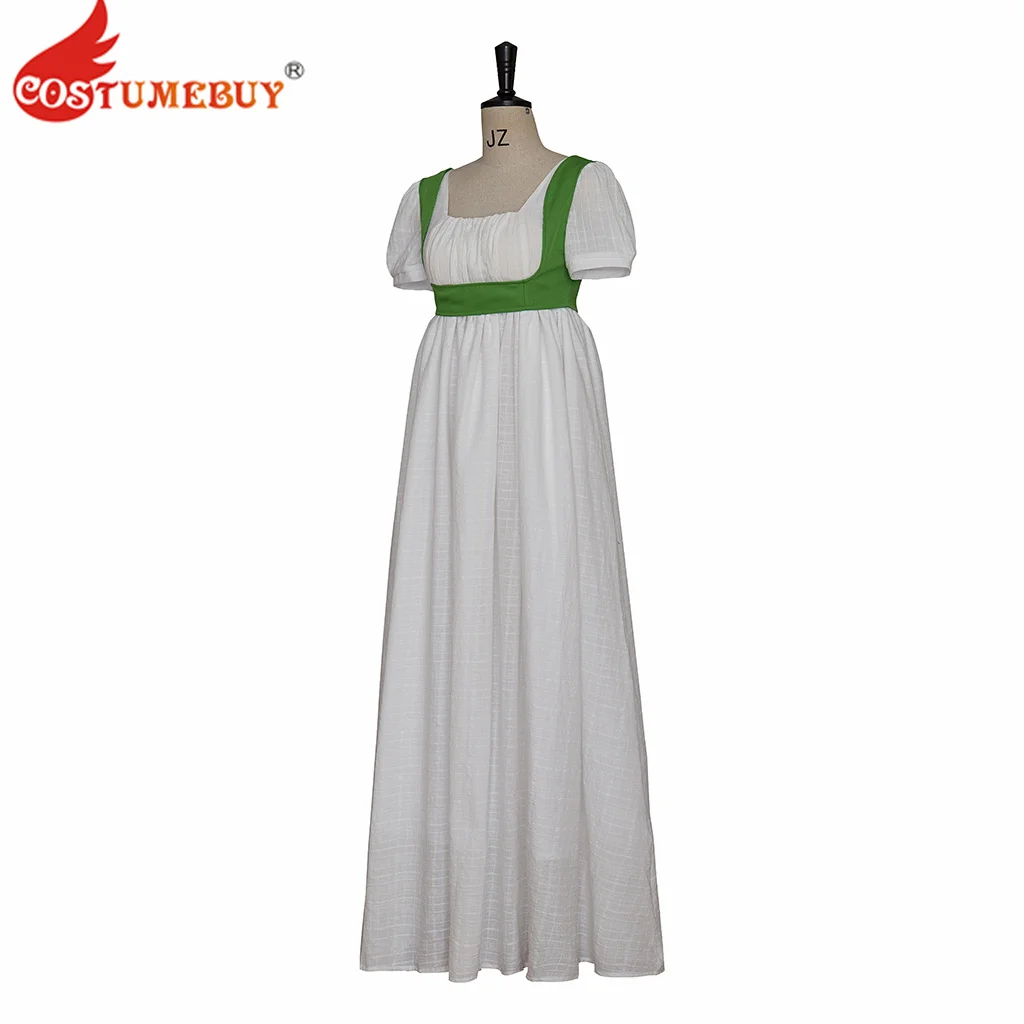 Empire Regency Dress with Sleeveless Spencer Costume Historical Jane Austen White High Waistline Dress Gown Plus Size Custom