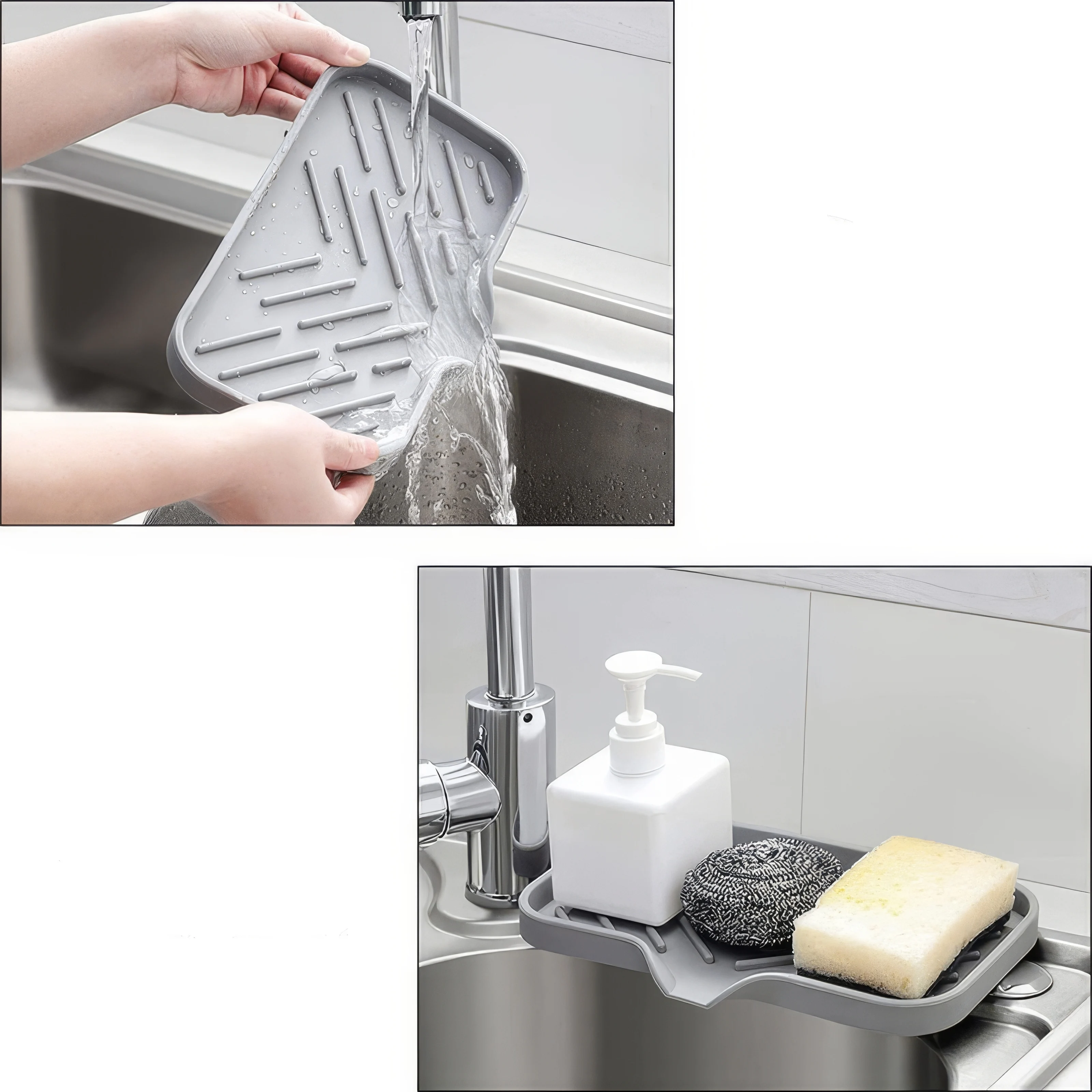 Non-Slip Kitchen Sink Drying Mat (1 Piece): Premium Super Absorbent, Quick Dry Countertop Pad Easy to Clean.