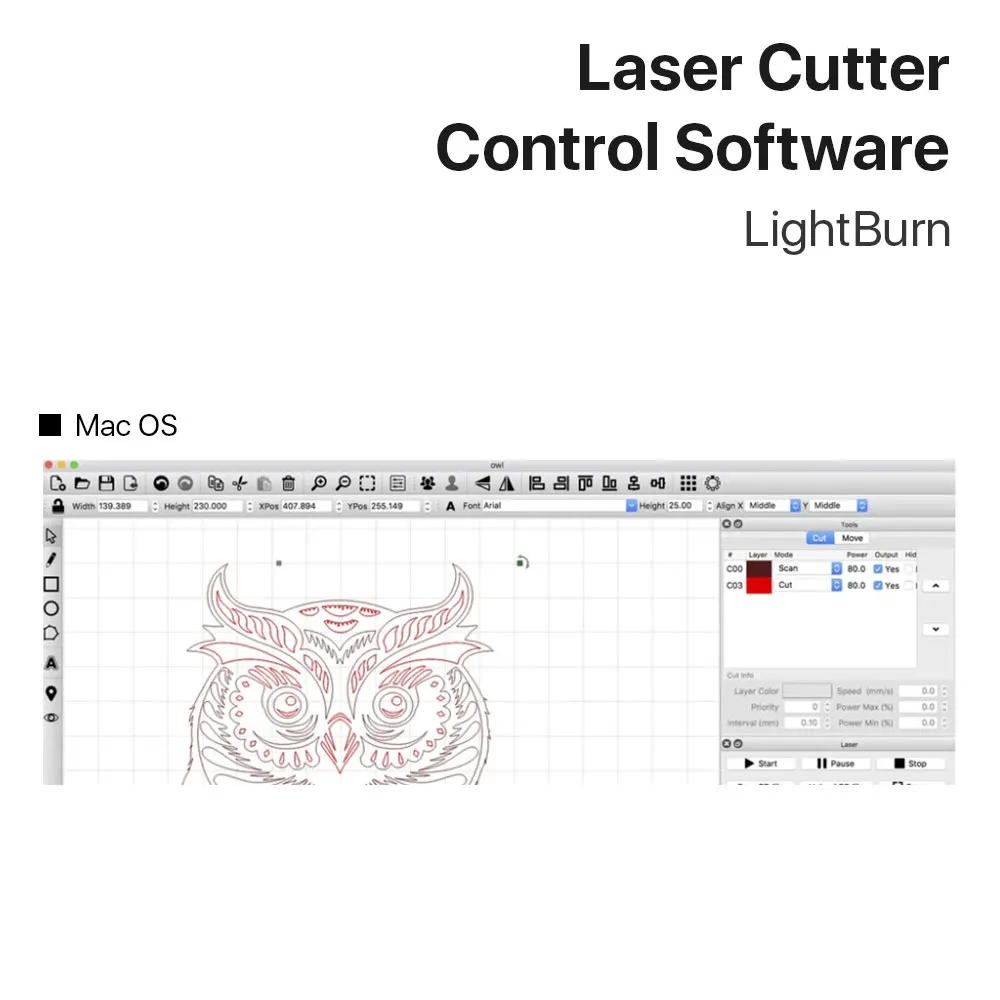 Imagem -04 - Software de Controle Lightburn para Máquina de Gravação a Laser Twotrees Tts55 tt Tt-5.5s Ts2 Ts3