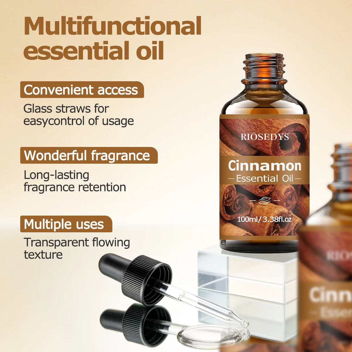 Zimt-Ätherisches Öl, warmes, würziges Duftöl für Diffusoren, DIY-Duftbasteleien und Aromatherapie, süßes und intensives Aroma – Detail 2