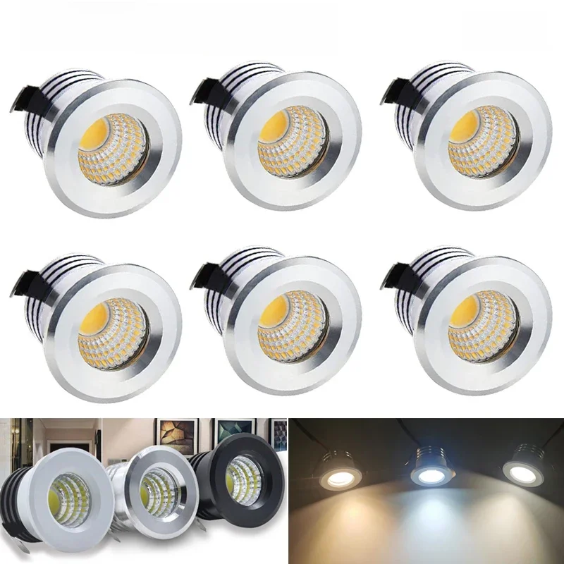3W LED Spotlight Plafond Spot Light Verzonken Kast Showcase Spots Lamp AC110 220V Downlight Slaapkamer Keuken Plafond verlichting - afbeelding 2