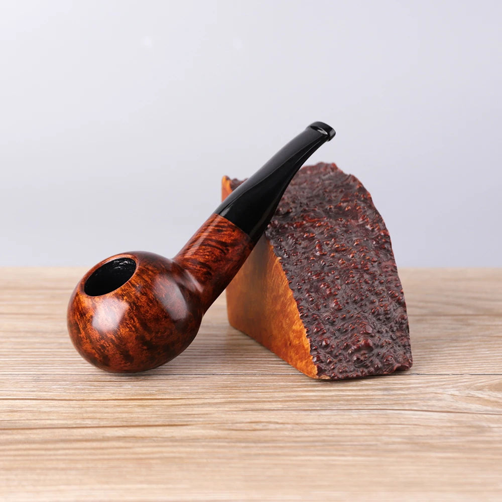 

MUXAING Handmade briar wood tobacco pipe Author shaped pipe tomato pipe curved handle round bowl pipe 3mm flue prince pipe