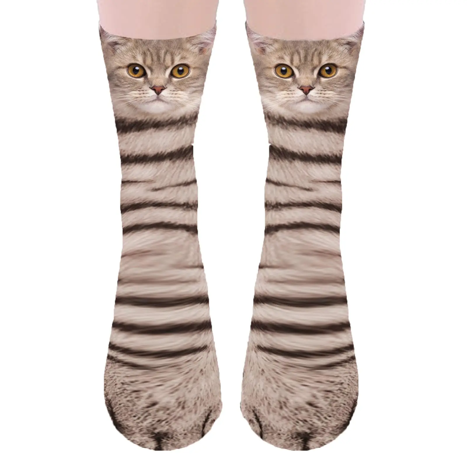 Funny Animal Paw Socks Crazy Novelty,1 Pair Cat Claw Socks Christmas Stocking Stuffers 3D Newest Cat Gray Paw Socks