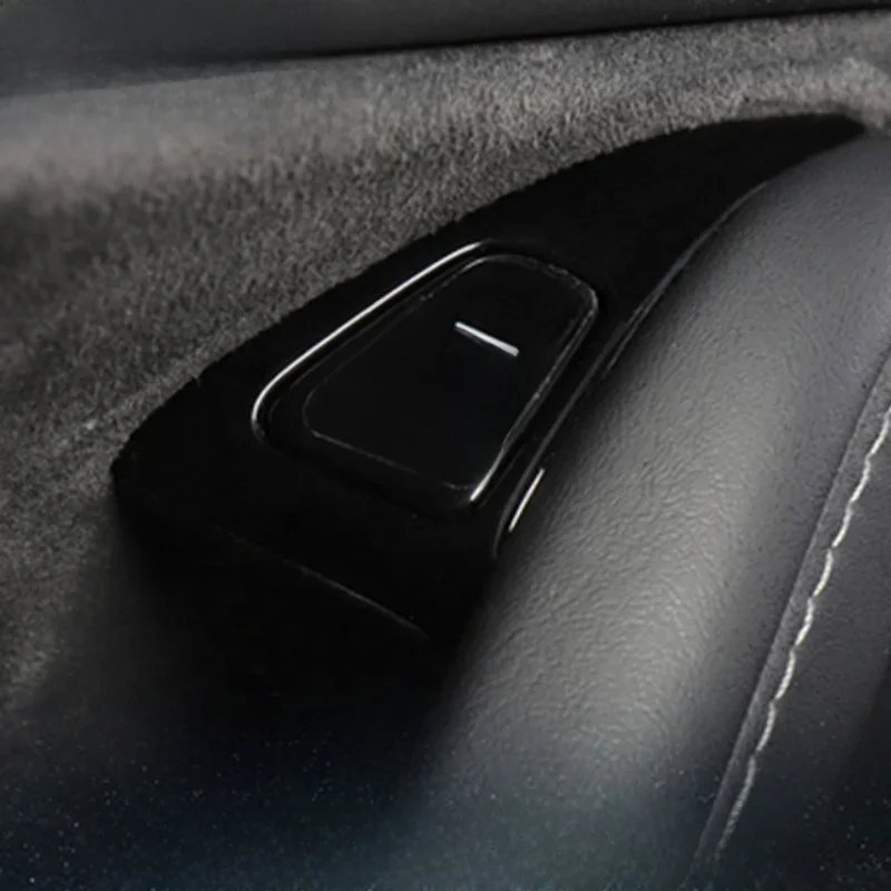 8szt Świecące naklejki na przycisk otwarcia drzwi samochodu dla Tesla Model 3 Y Przypomnienie o otwarcie drzwi Naklejka na podłokietnik Przycisk podnośnika szyby — zdjęcie 2