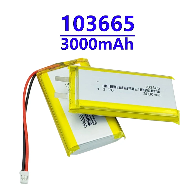 

103665 3.7V 3000mAh High Capacity Rechargeable LiPo Battery 11.1Wh for Smart Devices – Fits 755060, 974058, 655063, 903659
