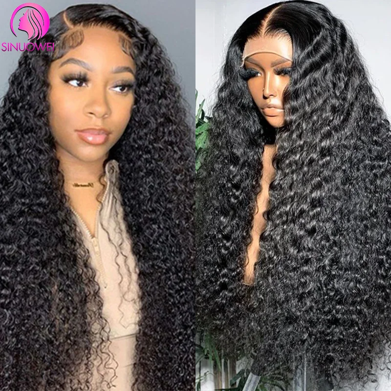 

250% Water Wave 13x6 Transparent Lace Frontal Wigs For Women Brazilian Curly Lace Front Human Hair Wigs Water Wave Lace Wig