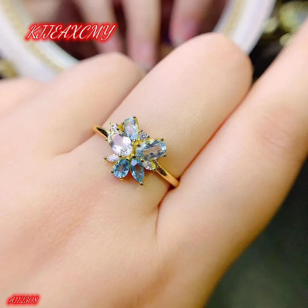 

Boutique Jewelry 925 sterling silver electroplated gold inlaid with natural tourmaline ring, gift for girlfriend Christmas, wedd