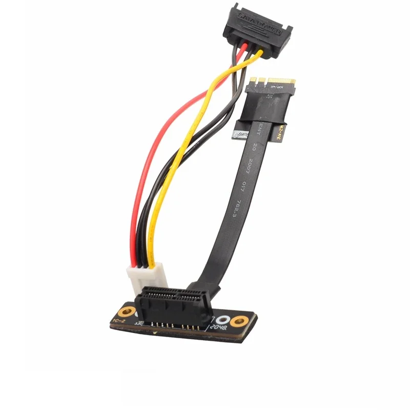 M.2 WiFi A.E Key A+E To PCI-e 1x X1 Riser Extender Adapter Card Ribbon Gen3.0 Cable AE Key A E For PCIE 3.0 X1 X4 X16 M2 Card — zdjęcie produktu 7
