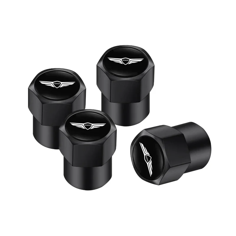 AliExpress 4Pcs Universal Aluminum Alloy Hexagonal Car Tire Valve Caps Cover Genesis Logo Airdust Waterproof Cars Truck Bike Accessories