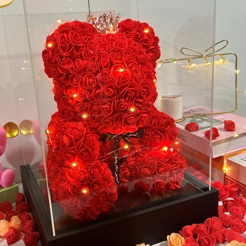 2024 nova flor artificial eterna rosa urso de pelúcia para a mãe dia das mães aniversário dia dos