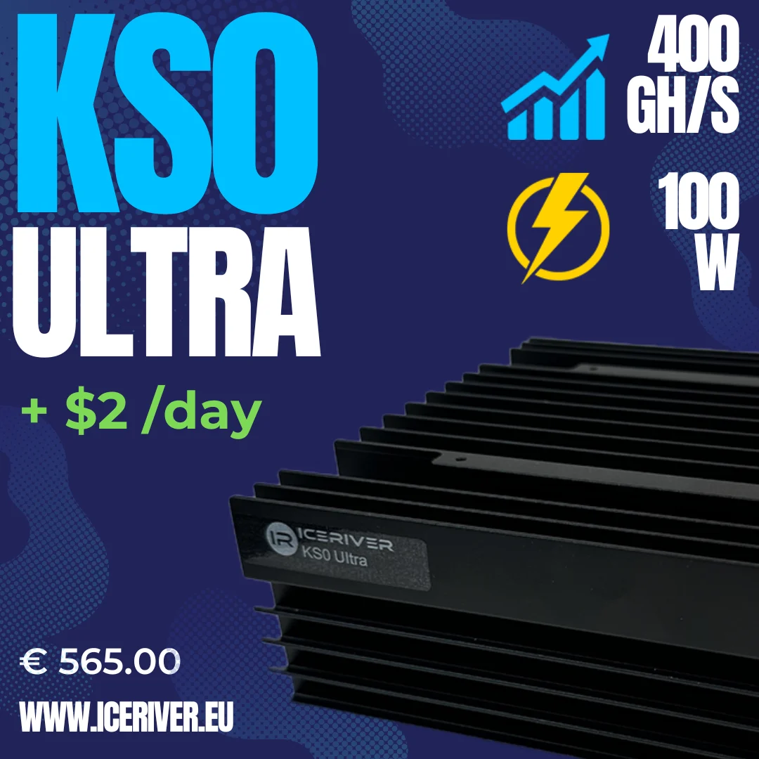 

TM IceRiver KAS KS0 Ultra з хеш 400GH з блоком живлення 200 Вт, готовим до доставки