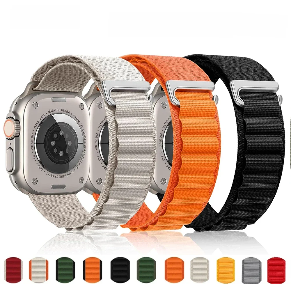Alpine Loop Armband für Apple Watch Band Ultra 4 3 2 49mm 46mm 44mm 40mm 45 41 38 42mm Nylon Armband für iWatch 12 11 10 9 8 SE 3