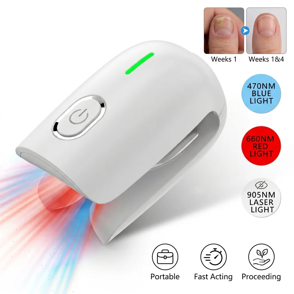 Laser Nail Fungus Treatment Device 905nm Infrared 470nm Blue Light Nail Care Therapy Laser Device Anti Fungus Infection Toe Care