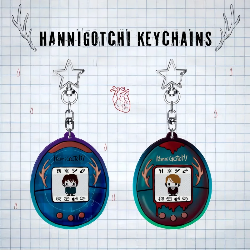 Llaveros NBC Hannigram: Abalorios Acrílicos de Hannibal Lecter y Will Graham, Regalo para Fans de la Serie de Thriller Psicológico, Merchandising de TV para Amantes de la Serie