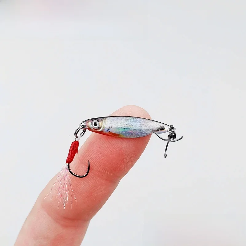 Mr JigginG 5szt 1.5/3/5g 3D Mini Lure Metal Cast Jig Spoon Jigging Pesca Fish Micro Fishing Lure Artificial Bait Akcesoria — zdjęcie 2