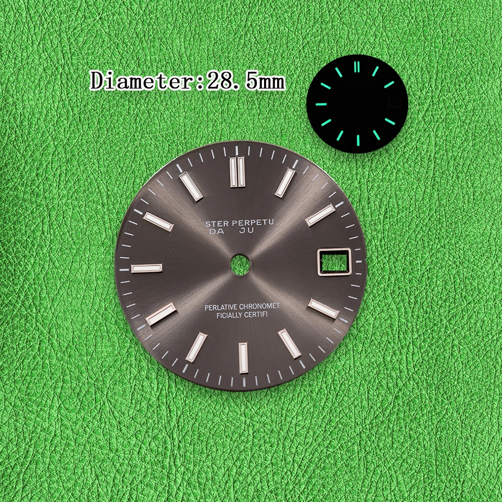 S Logo Dial 28.5mm J-ourna-l Sun Nh35 Dial Suitable for NH35 NH36 7S Movement Green Luminous Watch Modification Accessories