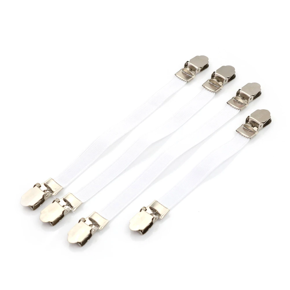 4pcs Adjustable Bed Sheet Fasteners Straps Elastic Mattress Cover Corner Holder Clip Grippers Suspender Cord Hook Loop Clasps