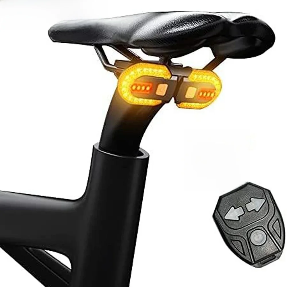 AliExpress cycle zone Bike Turn Signal Rear Light LED Bicycle Lamp USB Rechargeable Bike Wireless Lights Back MTB Tail Light Bike Accessories