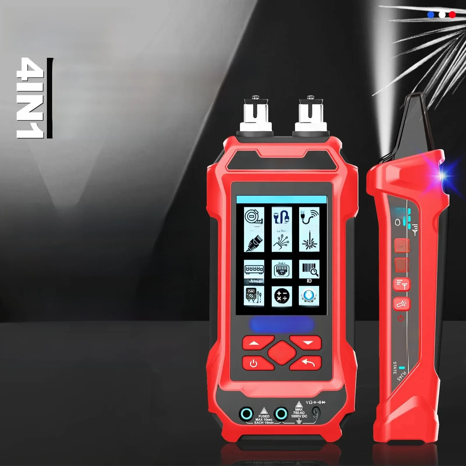 TOOLTOP Netwerkkabeltester 4-in-1 Multifunctionele glasvezelvermogensmeter Visual Fault Locator Ruisvrije LAN-lijntracking - afbeelding 2