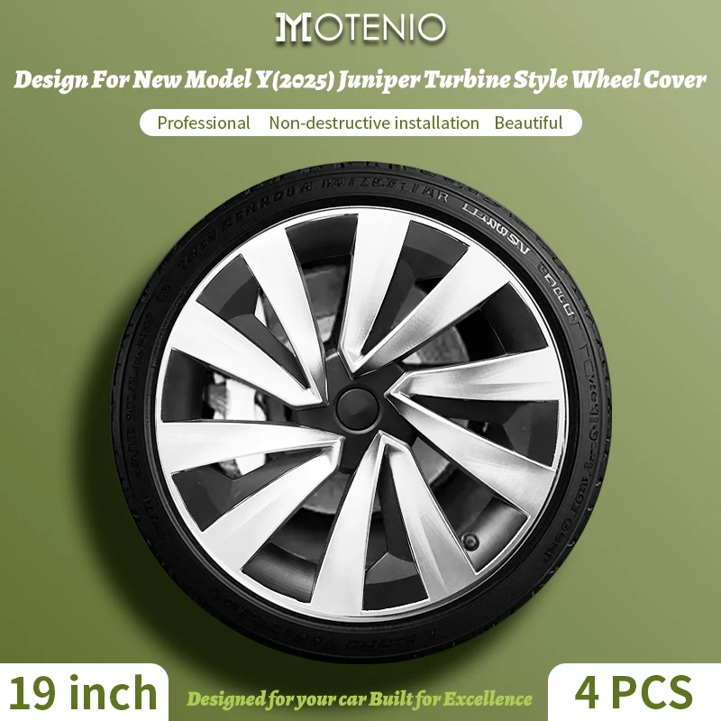 

4PCS for New Model Y 2025 Juniper 19in Turbine Style Hubcap Rim Cover Accessories Hub Cap Automobile Wheel Cap for Tesla
