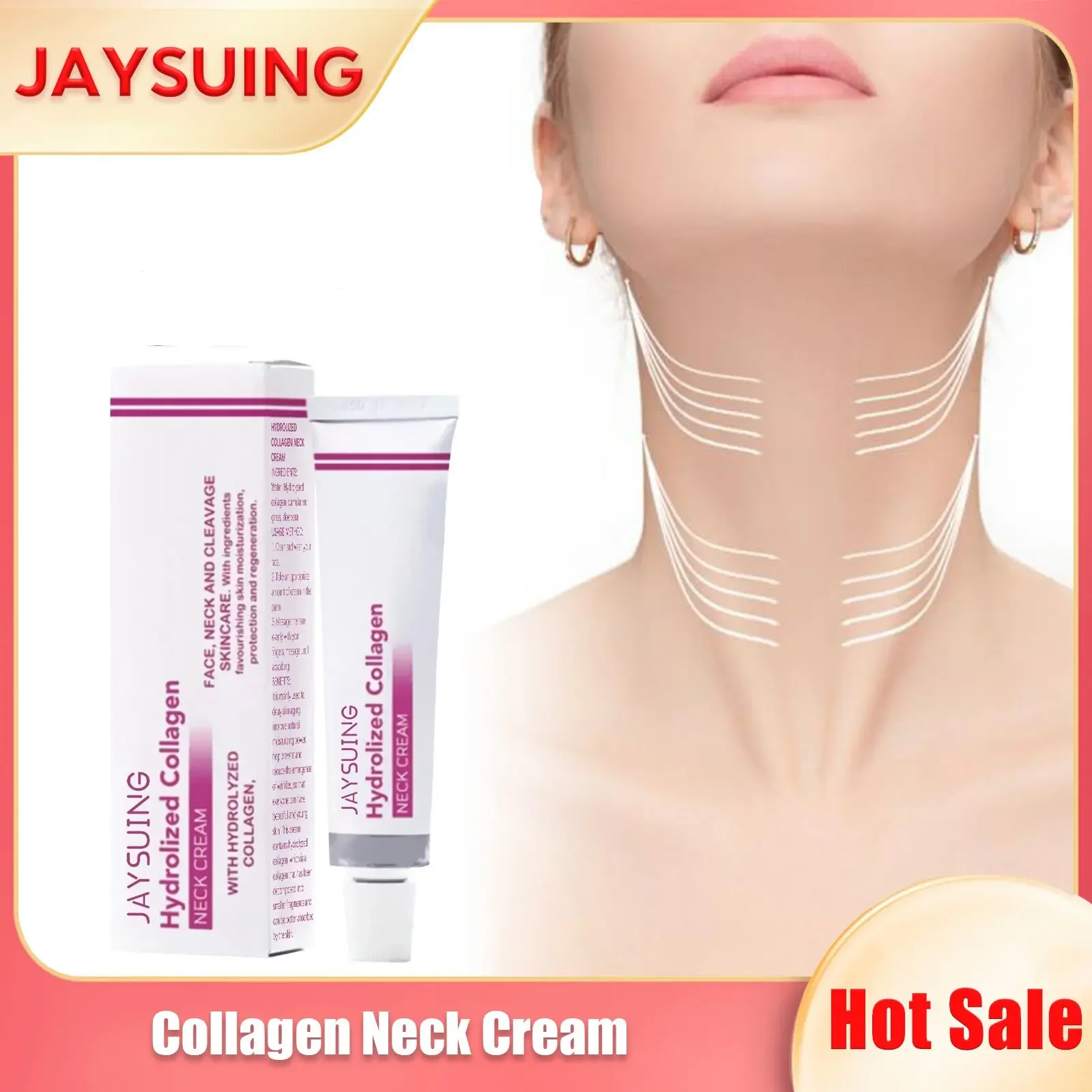 Collagen Neck Cream Wrinkle Removal Anti Aging Fade Neck Line Lifting Double Chin Anti Aging Nourish Hydrate Firming Neck Cream