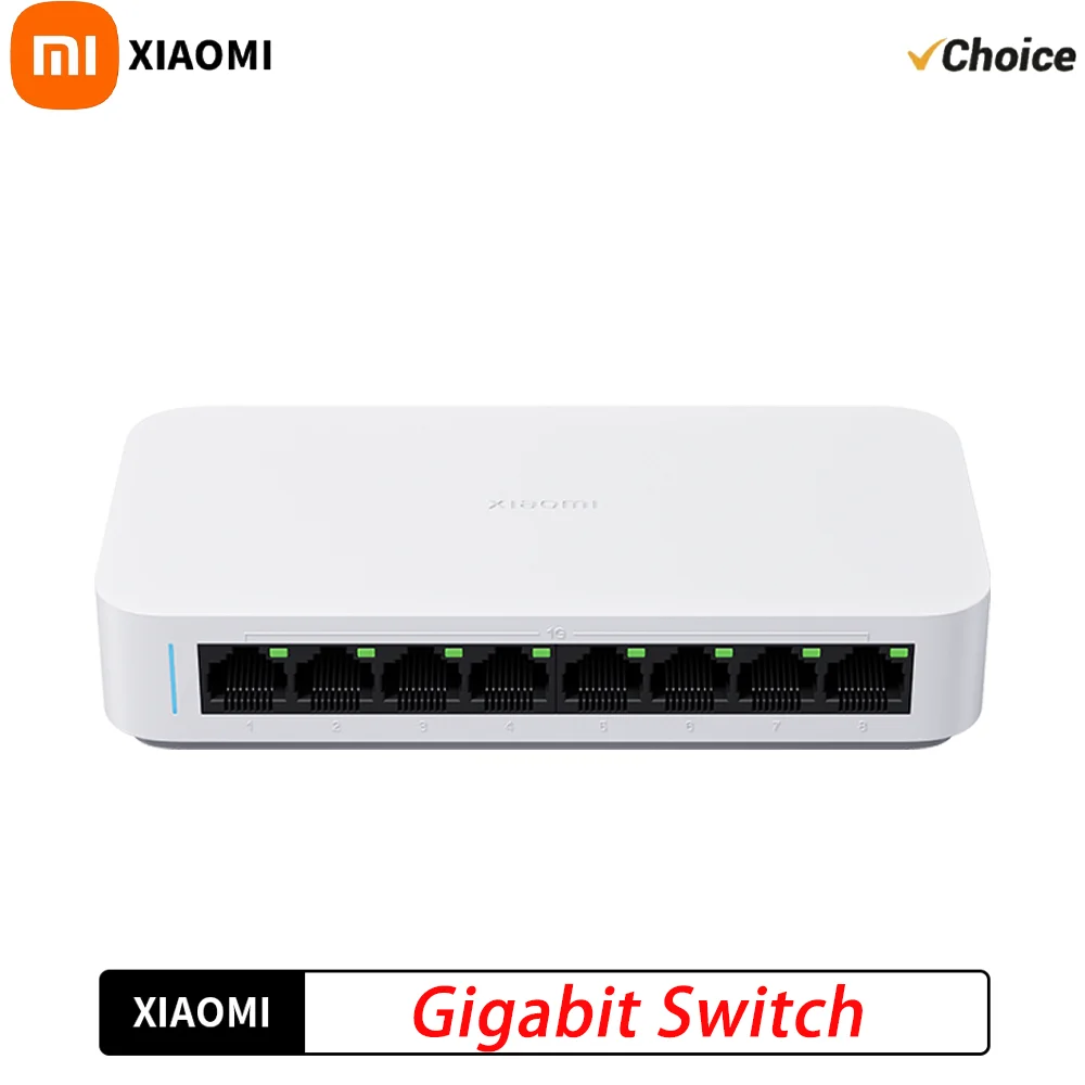 

NEW Xiaomi Gigabit Switch, White, 23mm Slim Body, 8 Gigabit Ports, Connects to TVs and Game Consoles Chinese Version