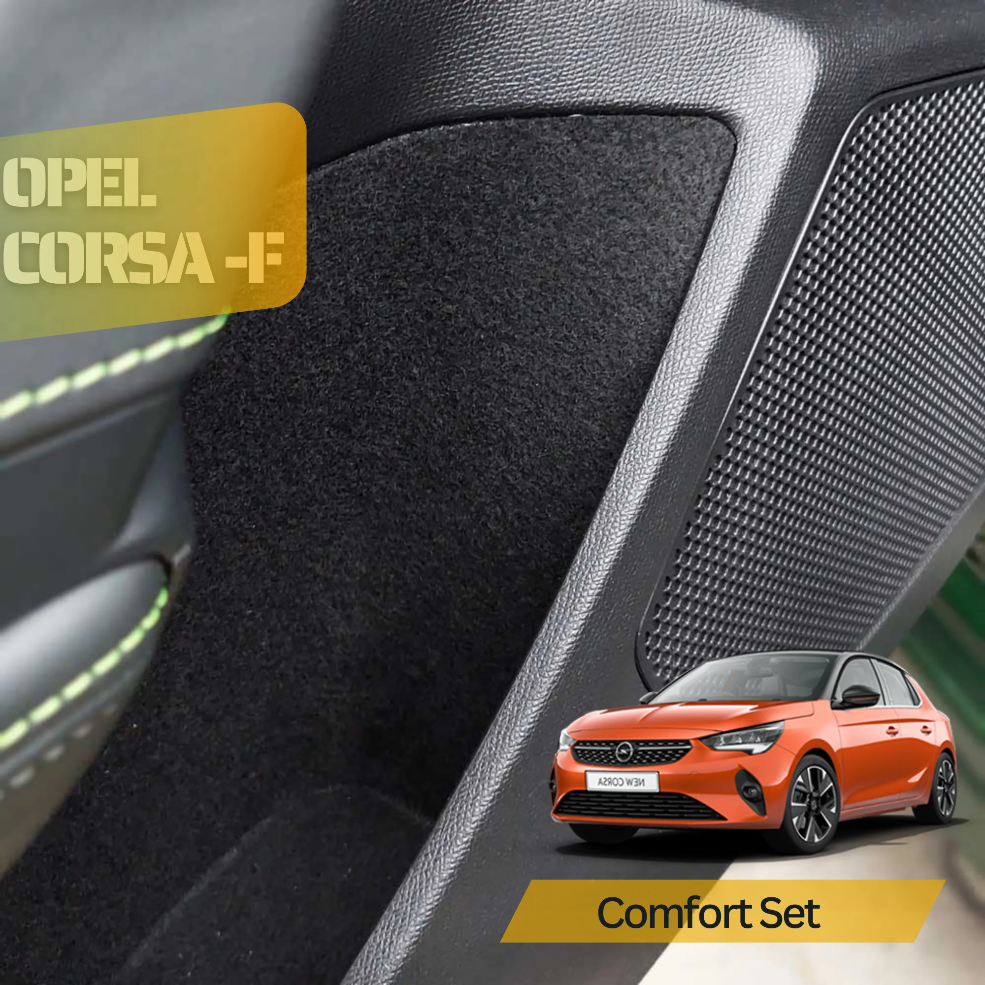 Opel Corsa F- for Ready Fabric Coating In-Car Accessory Self-Insulating Effective Coating Set