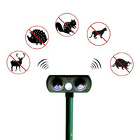 Ultrasonic Animal Repeller Solar Powered Motion Sensor Repellent IPX4 Waterproof Outdoor For Farm Garden Yard Repelling Deer Rac