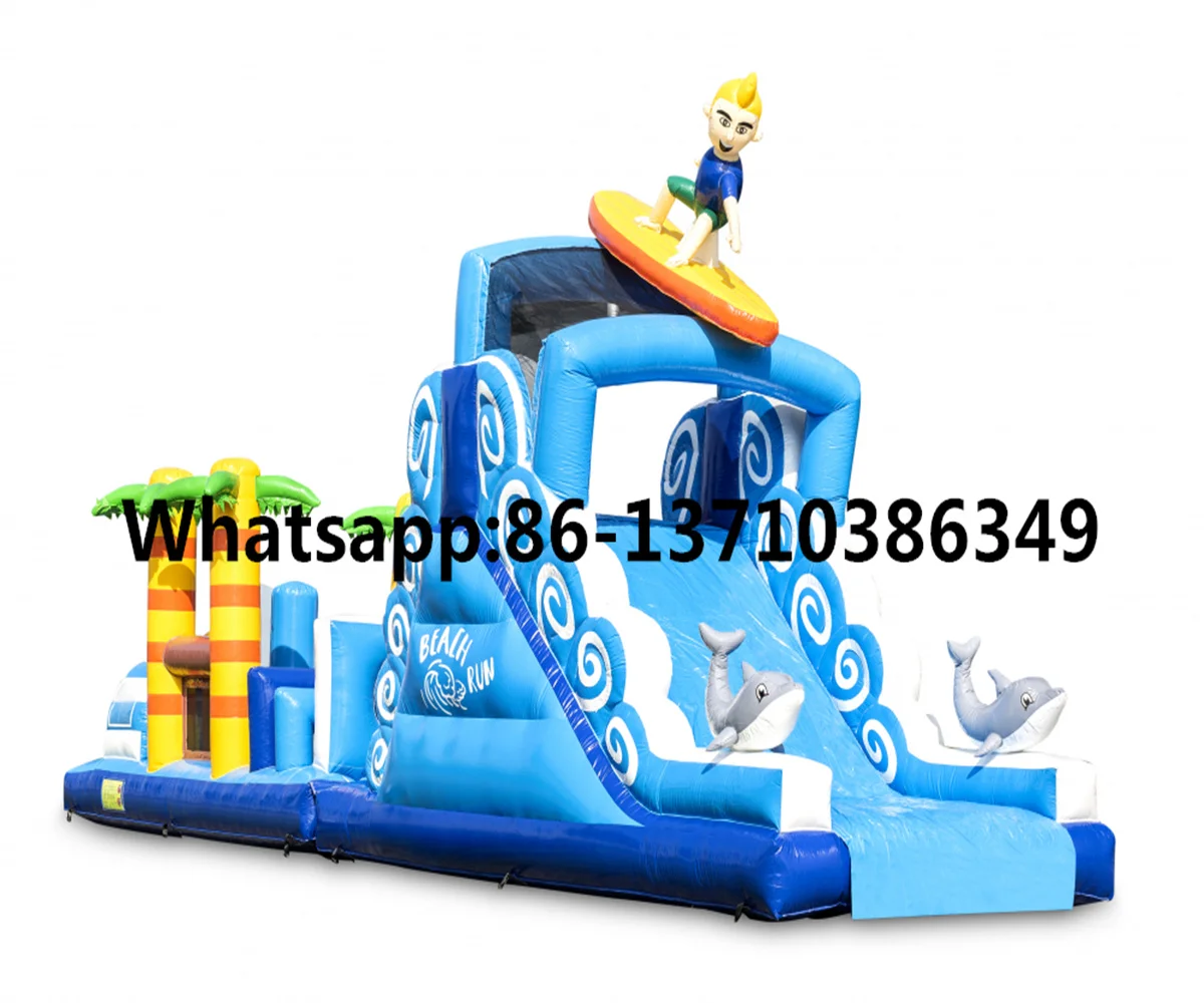 Factory hot-selling commercial adult children's jungle inflatable Obstacle course slide BD-038