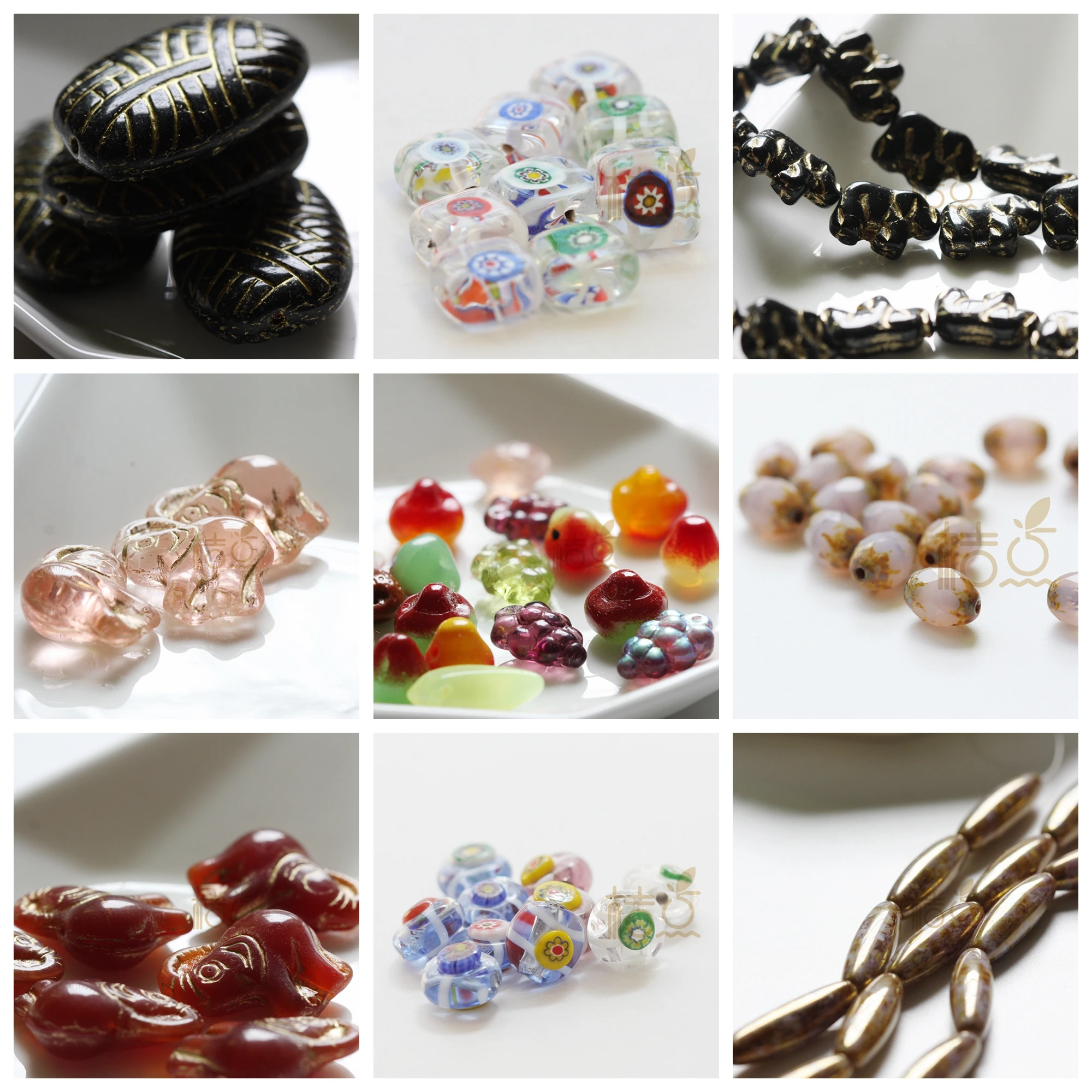 Czech Glass Beads - Varies Shapes - Elephant - Fruits - Flower (CZH12）