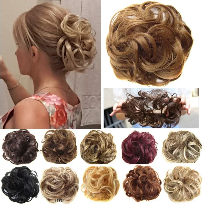 Jeedou Messy Bun Chignon Donut Hair Pad Elastyczna gumka do włosów Syntetyczna gumka do włosów Akcesoria do włosów dla kobiet — zdjęcie 2