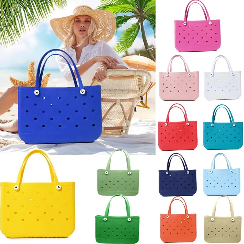 XL Bogg Bag Washable Handbag Fashion Mommy Diaper Storage Baskets Large Capacity Travel Bag for Picnic EVA Summer Beach Bags