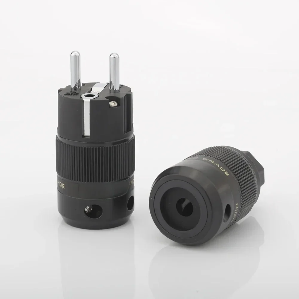 Rhodium-Beschichteter EUR Schuko EU Netzstecker & IEC Anschlussstecker HIFI Netzadapter-Buchsen für Heim-Audio-Geräte