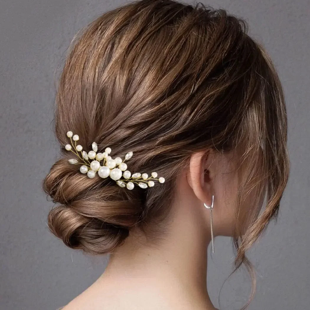Peignes à cheveux en perles faites à la main pour femmes, pinces à cheveux en biscuits cristal, accessoires pour cheveux de mariage, bandes de sauna pour mariée