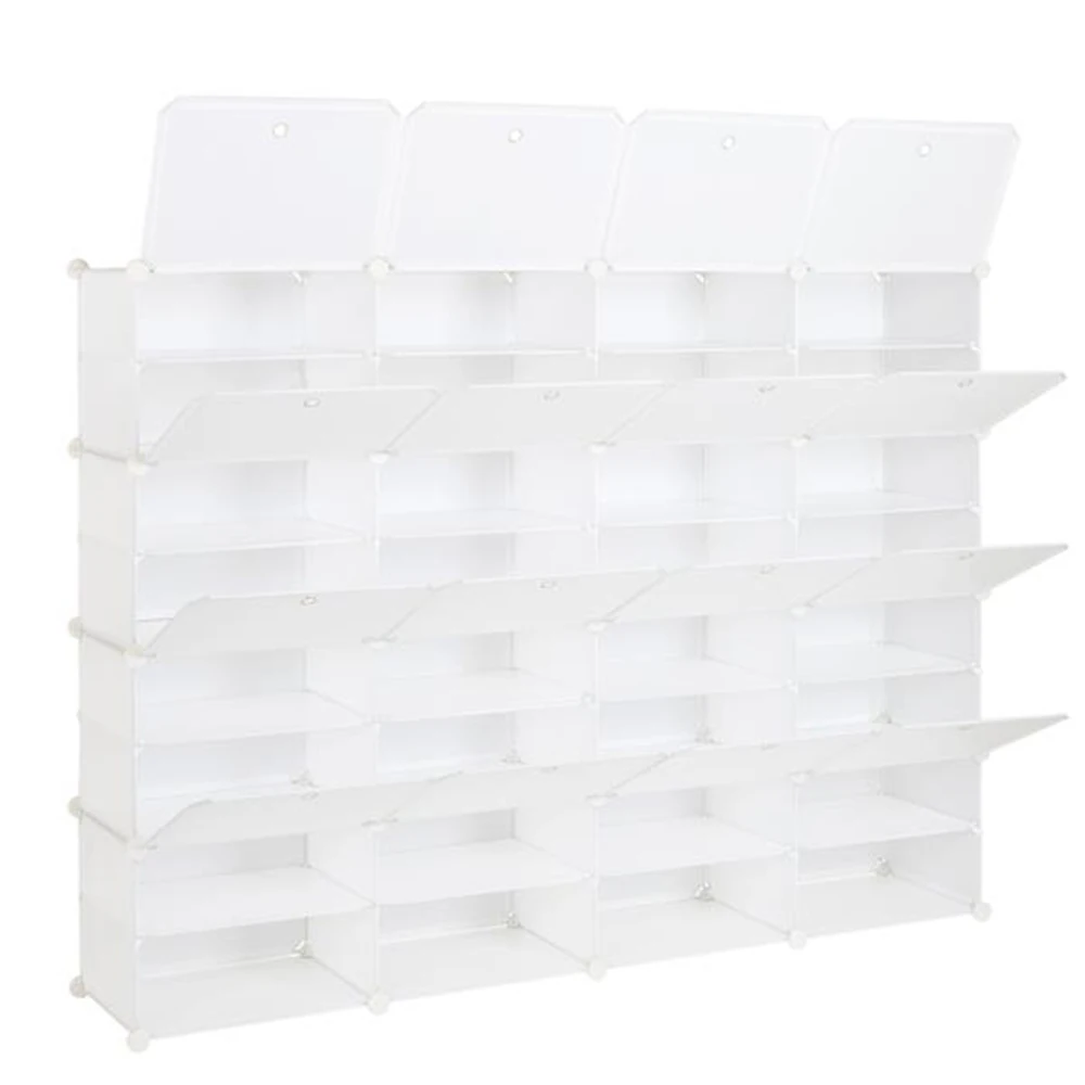 

8-Tier Portable Shoe Rack Organizer 32 Grids Tower Shelf Storage Cabinet Stand Expandable for Heels, Boots, Slippers