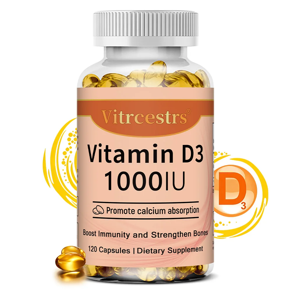 

Vitamin D3 1000iu for Immune Support, Healthy Muscle Function, and Bone Health - Non-GMO, Gluten Free, 120 Vegetable Capsules