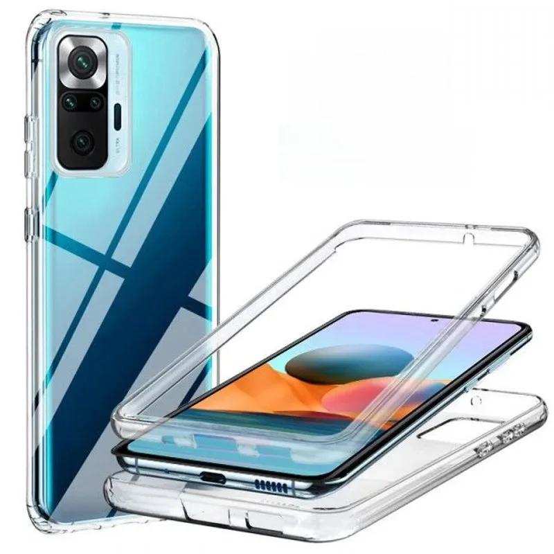 Etui 360 Shockproof Clear Case dla Xiaomi Mi 14T 15T Redmi Note 14 Pro 13 14C 13C 15 POCO X6 X7 F8 Double PC PET Front Back Cover — zdjęcie produktu 7