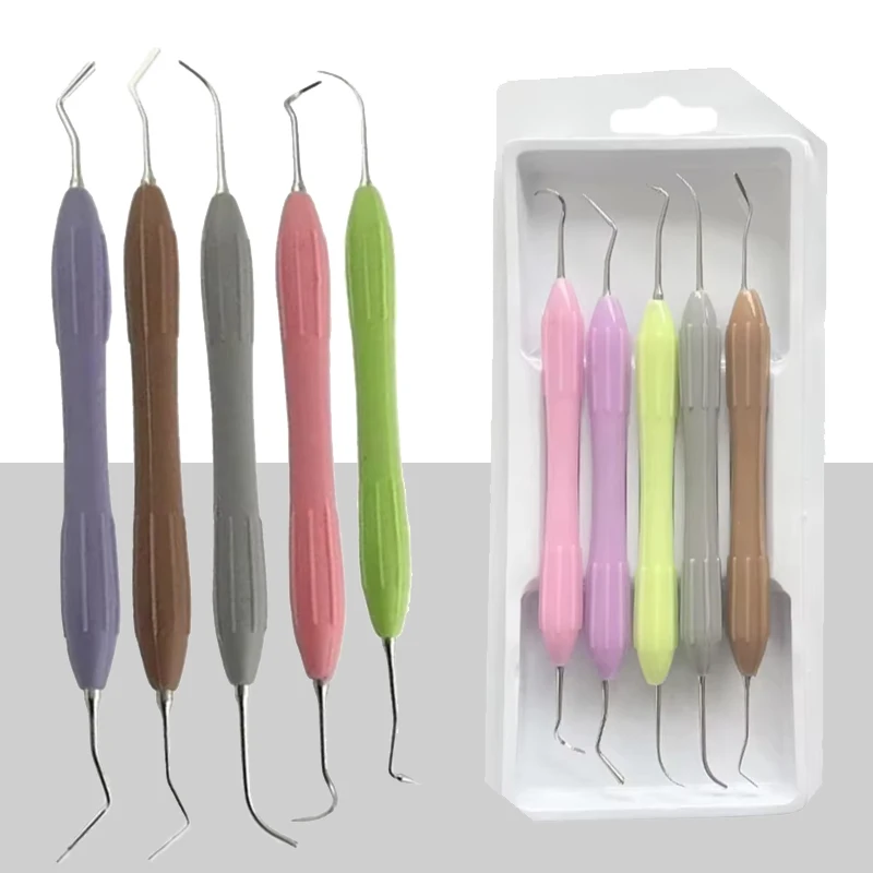 

5 шт./компл., набор наполнителей для стоматологической смолы с силиконовой ручкой для эстетического восстановления и ремонта хирургических инструментов